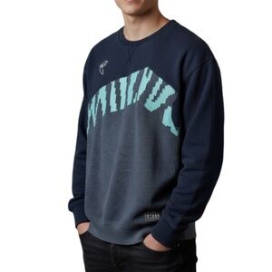 Famous Stars & Stripes Men’s Wilder Crewneck Sweatshirt Retro Charcoal Blue L